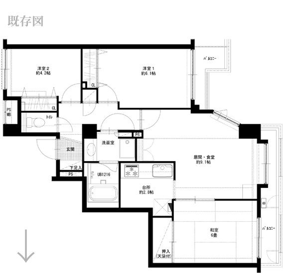 リノベーションモデル桜新町　既存図